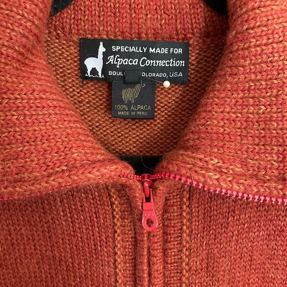 100% Alpaca ALPACA CONNECTION Zip Pocket Cardigan Sweater Jacket - Picture 11 of 12